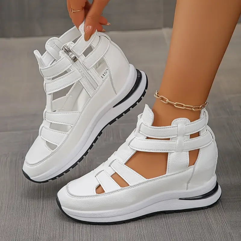 Souad | Lightweight Wedge Sandals with Side Zipper