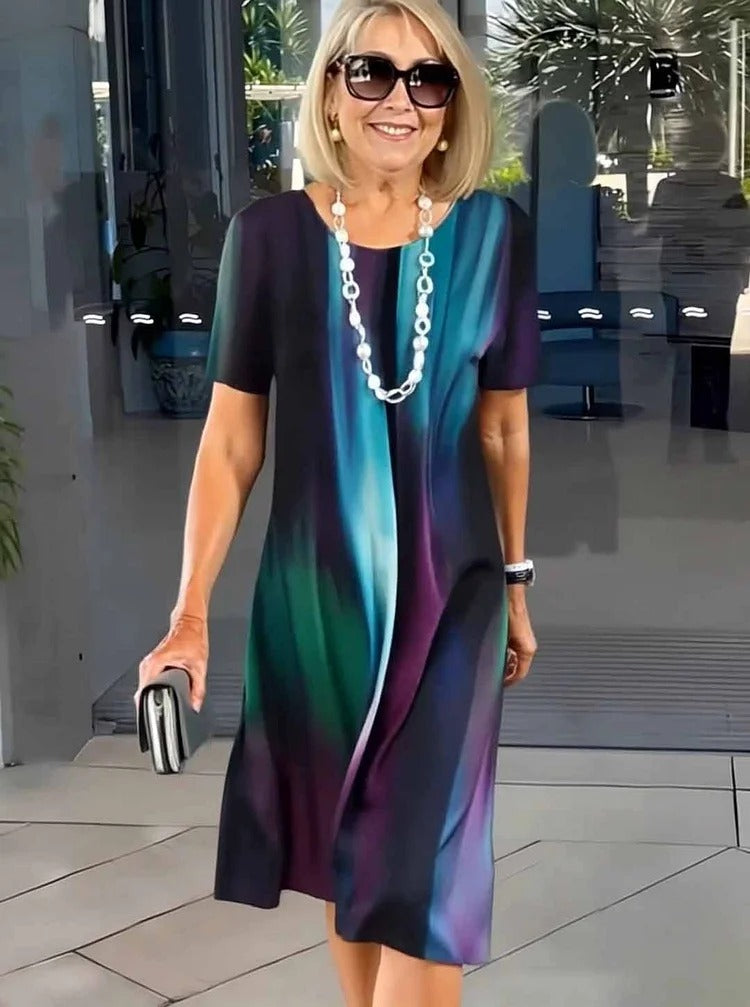 Rosara | Comfortable Loose Printed Medium Dress