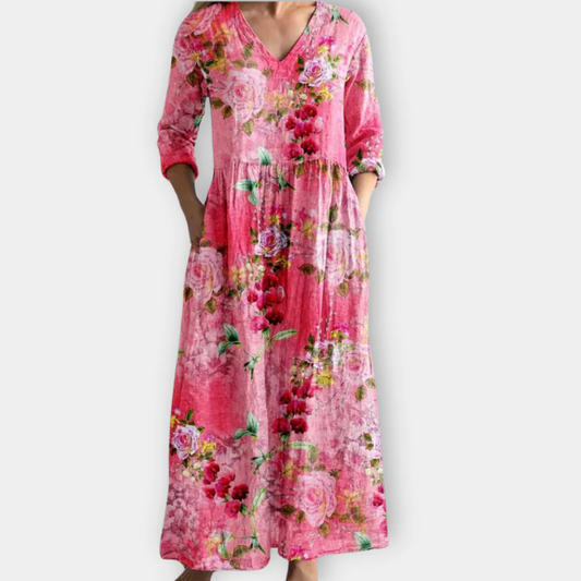 Quenby | Vintage Floral Print Maxi Dress