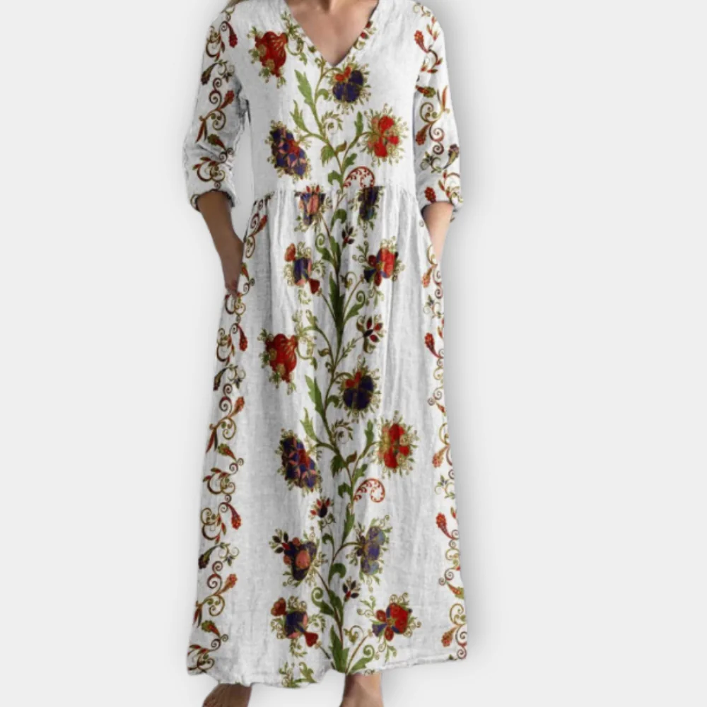 Solira | Lightweight Floral Vintage Maxi Dress