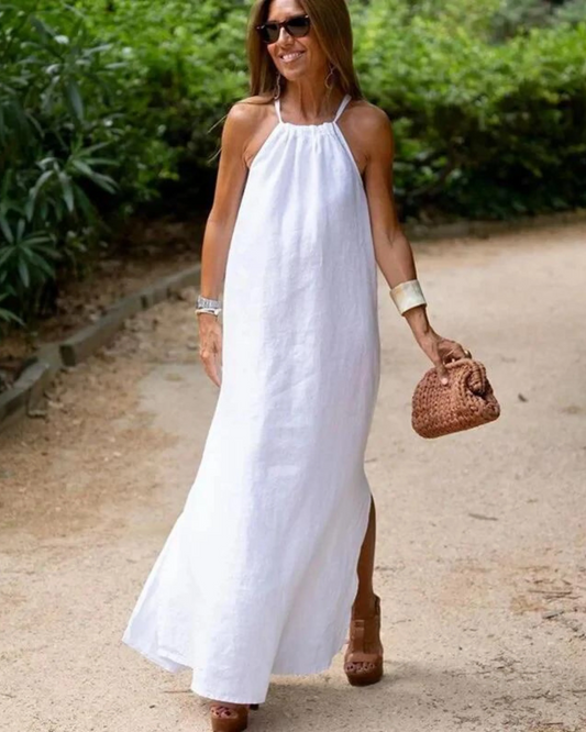 Brynn | Women's Halter Slit Maxi Dress