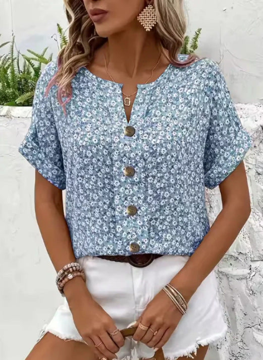 Jelena | Stylish Buttons Summer Top