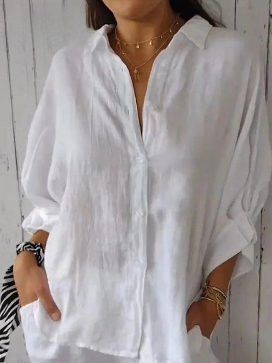 Aeloria | Lace-Up Loose Shirt