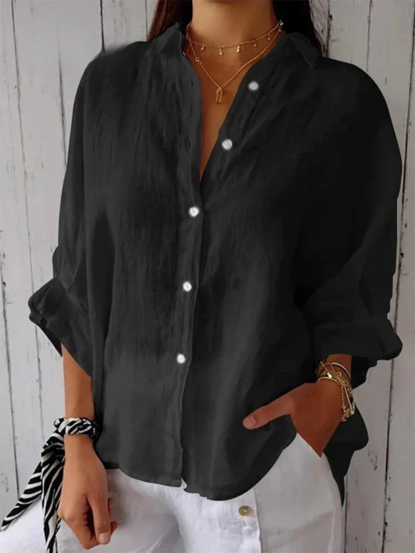 Aeloria | Lace-Up Loose Shirt