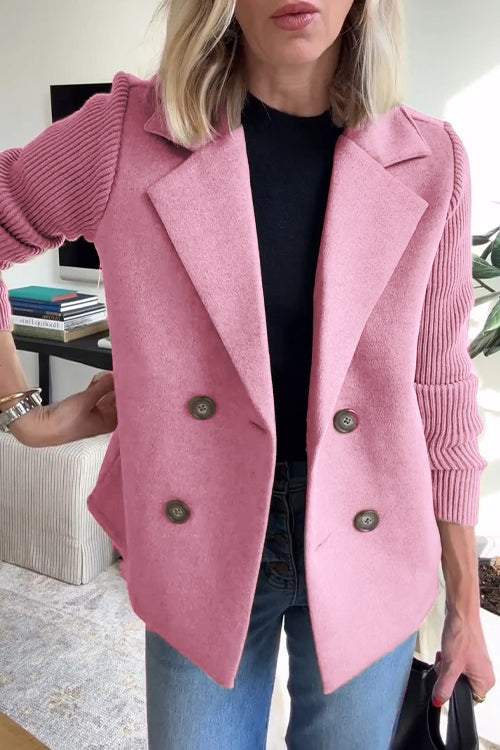 Harper | Patchwork Sleeve Casual Coat