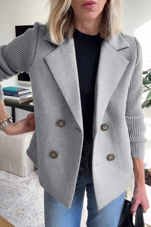 Harper | Patchwork Sleeve Casual Coat