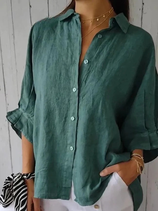 Aeloria | Lace-Up Loose Shirt