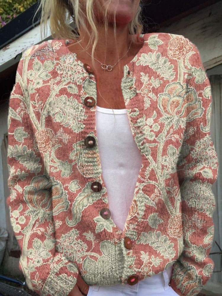 Bristal | Cozy Meadows Floral Buttoned Cardigan