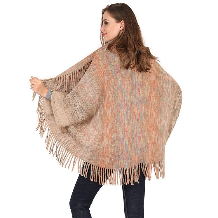 Strella | Women's Knitted Tassel Shawl Wrap