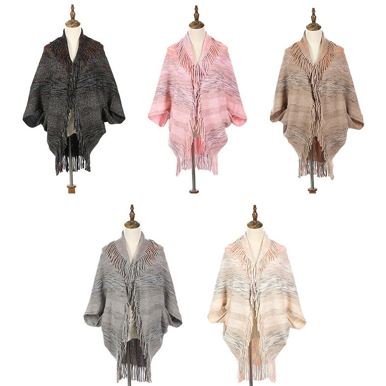 Strella | Women's Knitted Tassel Shawl Wrap