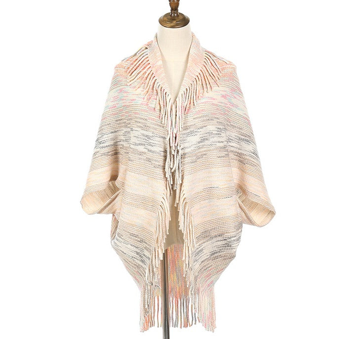 Strella | Women's Knitted Tassel Shawl Wrap