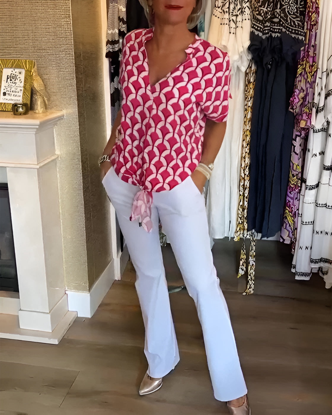 Linda | Elegant Patterned Blouse