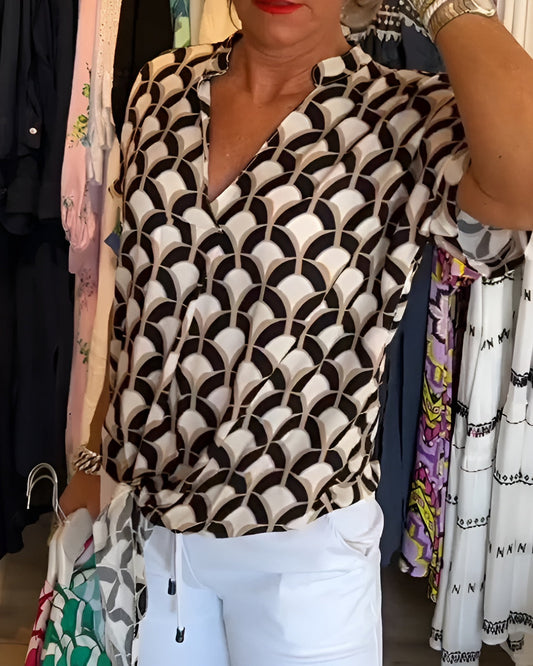 Linda | Elegant Patterned Blouse