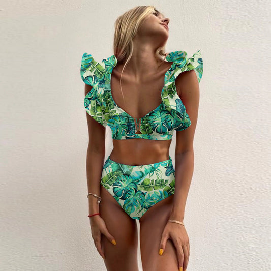 Silvia | Feminine Bikini With High Waist And Ruffles