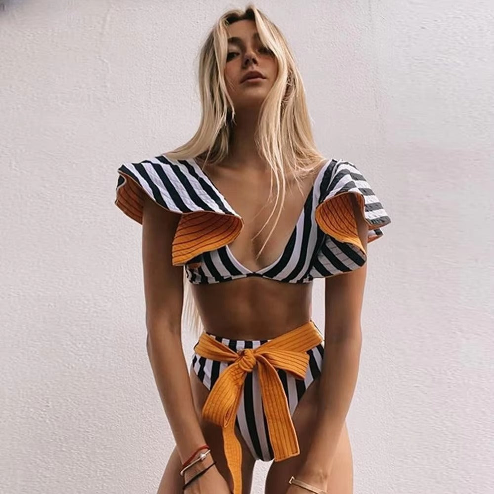 Silvia | Feminine Bikini With High Waist And Ruffles