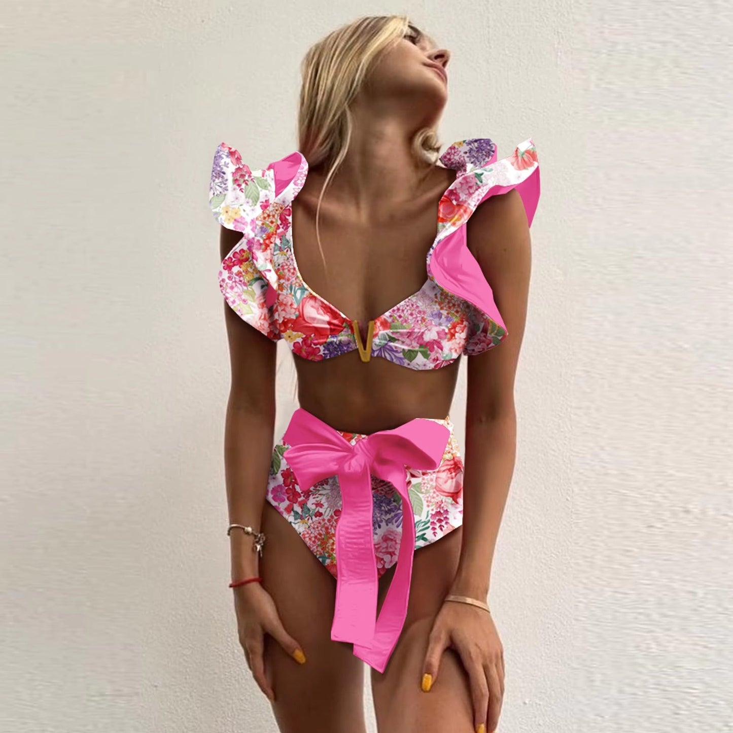 Silvia | Feminine Bikini With High Waist And Ruffles