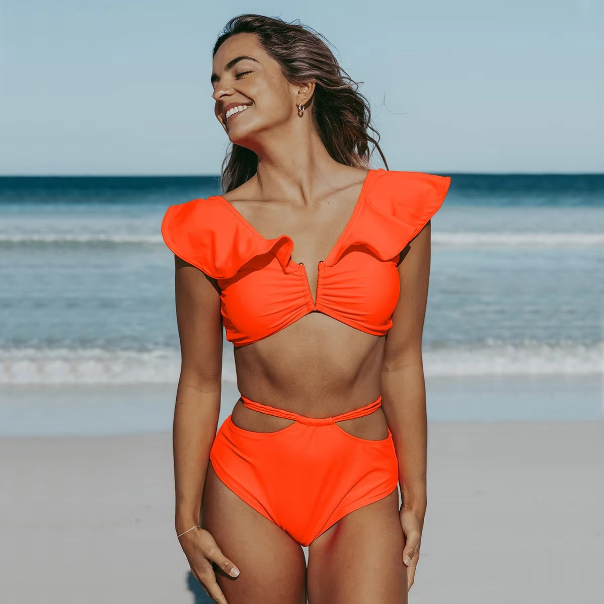 Silvia | Feminine Bikini With High Waist And Ruffles
