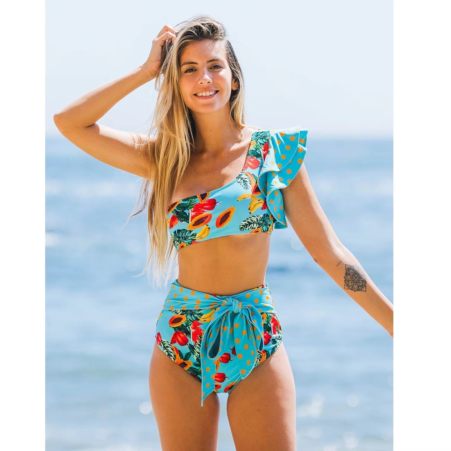 Silvia | Feminine Bikini With High Waist And Ruffles