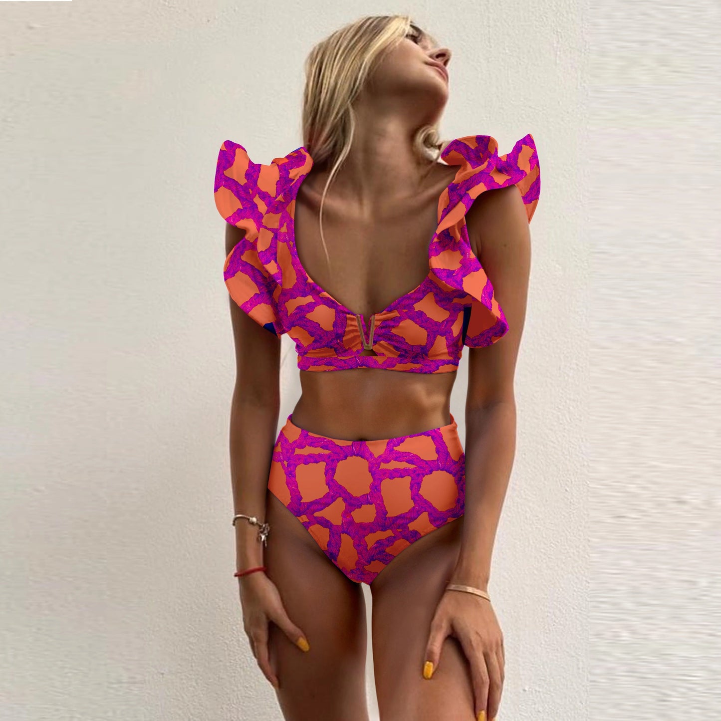 Silvia | Feminine Bikini With High Waist And Ruffles
